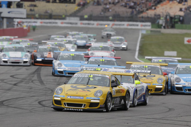 Sean Edwards gewinnt 2.Lauf im Porsche Carrera Cup auf dem Hockenheimring 2012