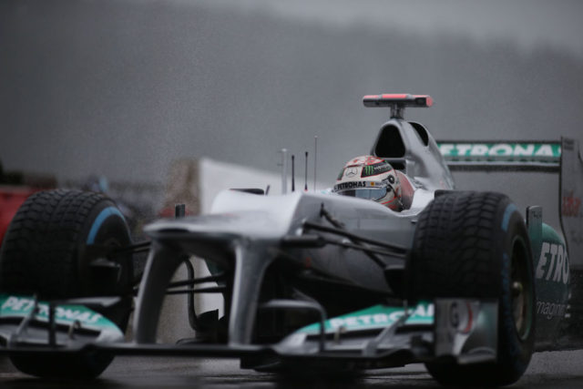 Formel 1 Spa 2012-Michael Schumacher im zweiten Freien Training welches dem Regen zum Opfer fiel Formel 1 Spa 2012 Michael Schumacher im zweiten Freien Training welches dem Regen zum Opfer fiel