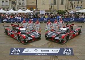 Audi R18 (2016) #7 (Audi Sport Team Joest), Marcel Fässler, André Lotterer, Benoît Tréluyer Audi R18 (2016) #8 (Audi Sport Team Joest), Lucas di Grassi, Loïc Duval, Oliver Jarvis