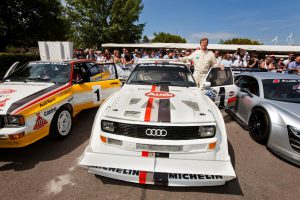 Rallye-Weltmeister Walter Röhrl und der Audi Sport quattro S1 Pikes Peak