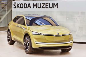 Designvorlage der Konzeptstudie VISION E im Skoda Museum