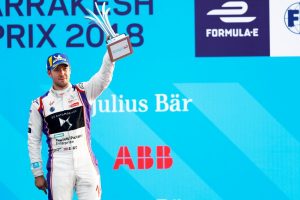 DS Virgin Racing Sam Bird auf dem Podium Foto: © DS Motorsport