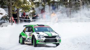 Skoda bei der Rallye Schweden 2018:  Pontus Tidemand/Jonas Andersson (SWE/SWE) Foto: © Skoda Motorsport