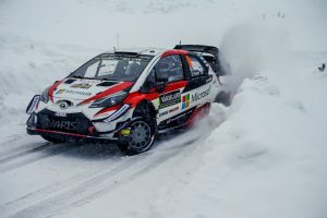 Toyota Yaris WRC Nummer 9 Esapekka Lappi undJ Janne Ferm Rallye Schweden 2018 Foto: © Toyota Gazoo Racing WRC