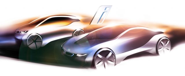 Designskizze BMW i3 und BMW i8 Designskizze BMW i3 und BMW i8 © BMW AG