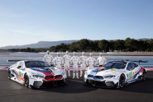 WEC Prolog 2018 Le Castellet BMW M8 GTE BMW M8 GTE No. 81, Martin Tomczyk (GER), Philipp Eng (AUT), Nick Catsburg (NED), Augusto Farfus (BRA), Tom Blomqvist (GBR), Antonio Felix da Costa (POT), Alexander Sims (GBR) and BMW M8 GTE No. 82. © BMW Motorsport