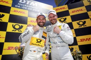 DTM 2018 Hockeheim 2.Lauf Podium Timo Glock (BMW), Gary Paffett (Mercedes-AMG) © DTM