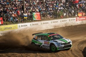 Skoda bei der Rallye Portugal 2018: Die finnischen SKODA Junioren Juuso Nordgren/Tapio Suominen wurden durch zwei Reifenschäden zurückgeworfen und sind nach der Freitagsetappe Neunte in der Kategorie WRC 2 © Skoda Motorsport