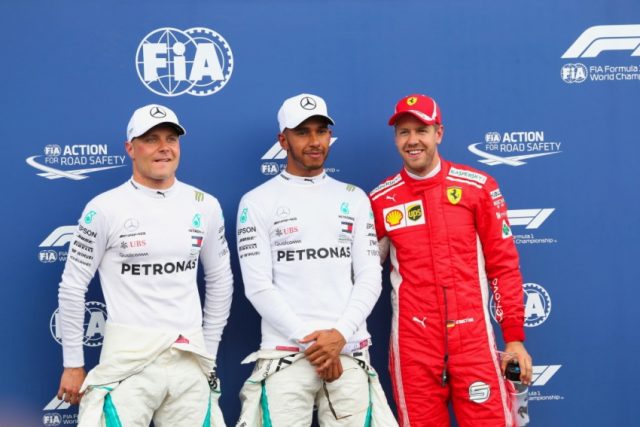 Formel 1 - Mercedes-AMG Petronas Motorsport, Großer Preis von Frankreich 2018. Valtteri Bottas Lewis Hamilton Sebastian Vettel (Ferrari) © Mercedes-AMG Petronas Motorsport