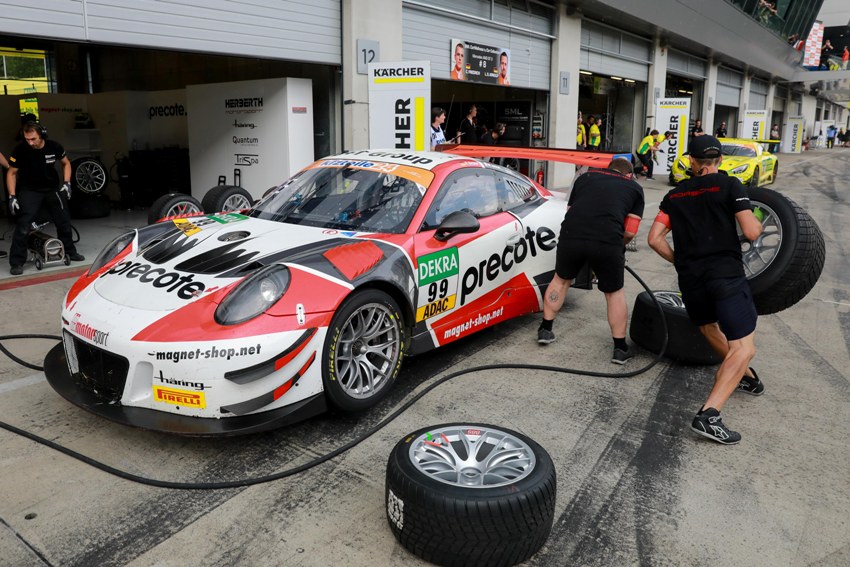 Porsche 911 GT3 R, Precote Herberth Motorsport, Robert Renauer (D), Mathieu Jaminet (F), Red Bull Ring 2018 Porsche 911 GT3 R, Precote Herberth Motorsport, Robert Renauer (D), Mathieu Jaminet (F), Red Bull Ring 2018 © Porsche Motorsport