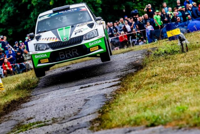 ERC Skoda bei der Rallye Tschechien Das SKODA AUTO Deutschland Duo Fabian Kreim/Frank Christian (D/D) geht mit besten Podestchancen in der U28-Wertung in den Finaltag der Barum Czech Rally Zlin. © Skoda Motorsport