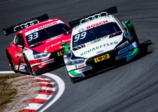 DTM 2018 Schaeffler Audi RS 5 DTM #99 (Audi Sport Team Phoenix), Mike Rockenfeller, Audi Sport RS 5 DTM #33 (Audi Sport Team Rosberg), René Rast © Audi Communications Motorsport / Malte Christians