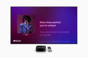 Apple Music bietet das weltweit beste Hörerlebnis mit einem Katalog von über 100 Millionen Songs, von Expert:innen kuratierten Wiedergabelisten, Musikvideos und mehr auf Apple TV 4K.