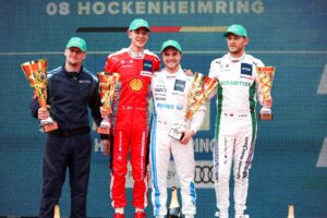 Podium: E. Lingemann (Mercedes-AMG Team WINWARD), S. van der Linde, L. Auer, M. Wittmann 