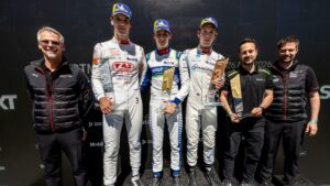 Thomas Laudenbach, Leiter Porsche Motorsport, Keagan Masters (ZA), Proton Competition (#3), Porsche Junior Marcus Amand (FIN), Proton Competition (#99), Alexander Tauscher (D), Target (#13), Vasileios Georgoulopoulos, Proton Competition, Thorsten Rückert, Projektleiter Porsche Sixt Carrera Cup Deutschland, l-r, Porsche Sixt Carrera Cup Deutschland 2026, Red Bull Ring (A), 2026, Porsche AG