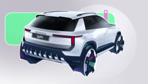 Vor Weltpremiere des batterieelektrischen Epiq Designskizze des Eqiq