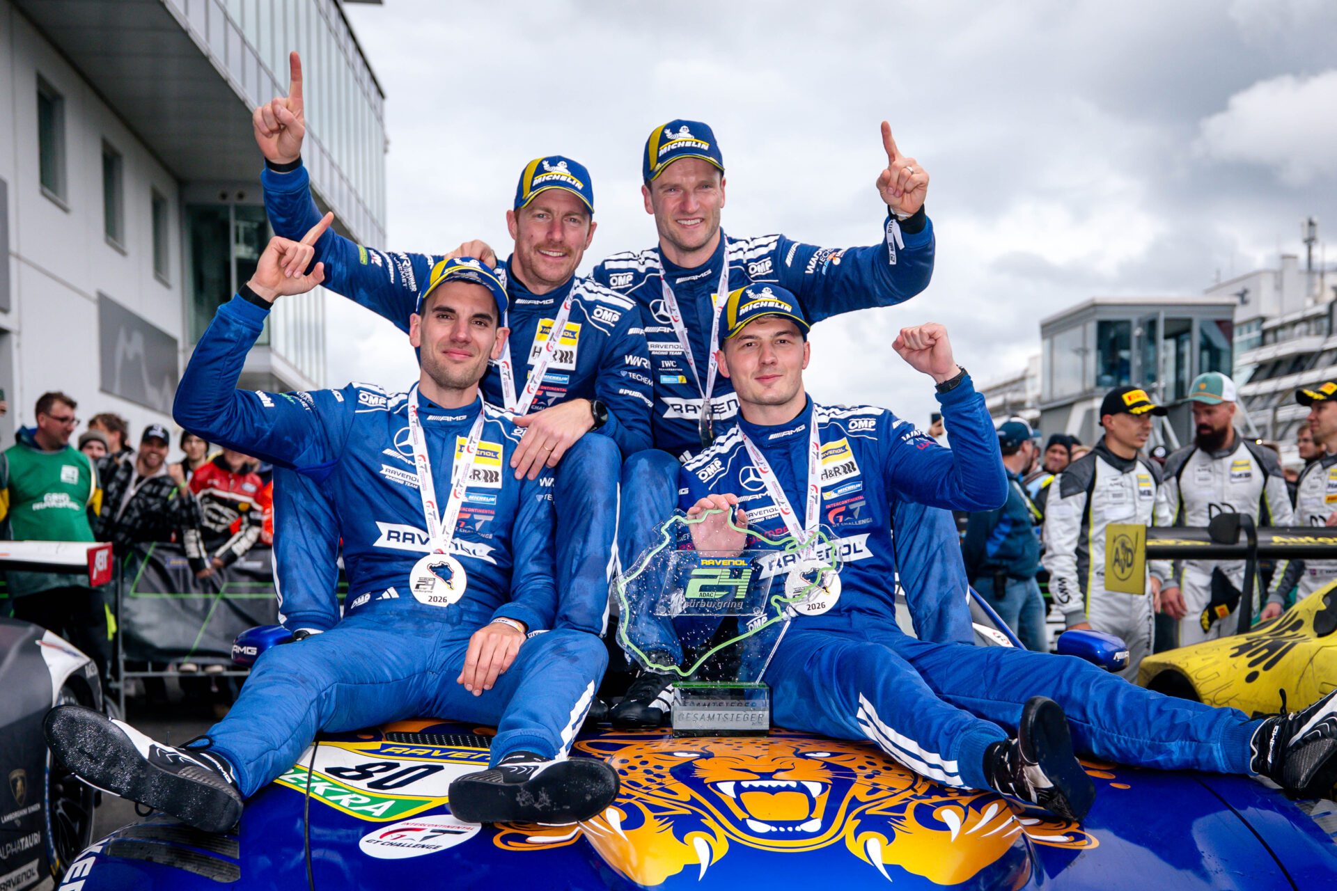 Luca Stolz, Maxime Martin, Maro Engel, Fabian Schiller, #80 Mercedes-AMG Team RAVENOL Luca Stolz, Maxime Martin, Maro Engel, Fabian Schiller, #80 Mercedes-AMG Team RAVENOL