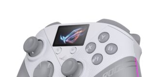 ASUS enthüllt den ROG Raikiri II Pro: Neues Flaggschiff für PC-Gamer vorgestellt Neuer ASUS ROG Raikiri II Pro PC-Controller - Ansicht von der Seite Farbe Weiss