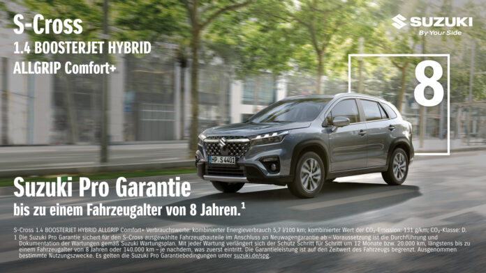Suzuki führt neue Gratis-Garantie bis zu 8 Jahren ein