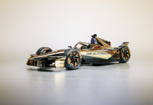 Formel-E Finale in London: DS Automobiles verabschiedet sich mit goldener Lackierung Spezieller Look zum Abschied DS E-Tense FE25 in Sonderlackierung