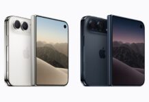 Apple präsentiert das iPhone Duo: Erstes faltbare iPhone Das iPhone Duo ist in zwei eleganten Farben erhältlich, Sternenweiß und Nachthimmel,