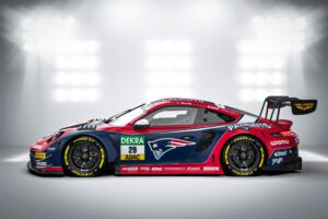 DTM Finale 2026 Porsche 911 GT3 R im Sonderdesign der New England Patriots