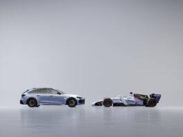 Audi-Doppelpremiere in Singapur: Erstes F1-Nachtrennen trifft auf ausverkauften RS 5 Neuer Audi RS5 und Audi R26 mit Sonderlackierung